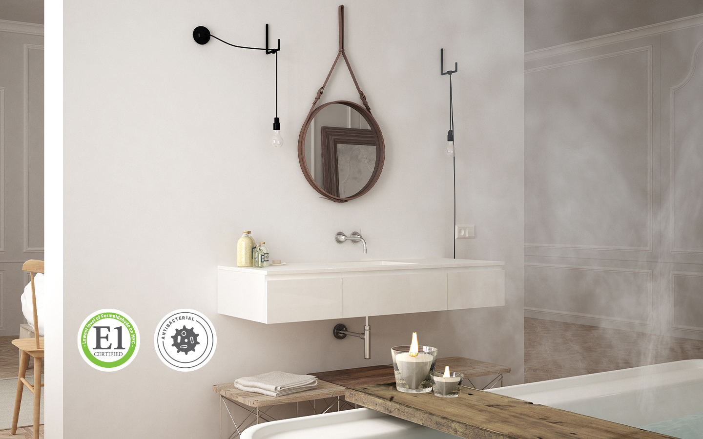 sustainable materials in a modern bathroom